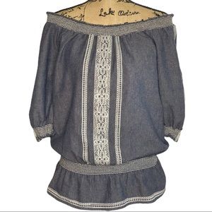 Hazel Woman’s Off The Shoulder Embroidered Top